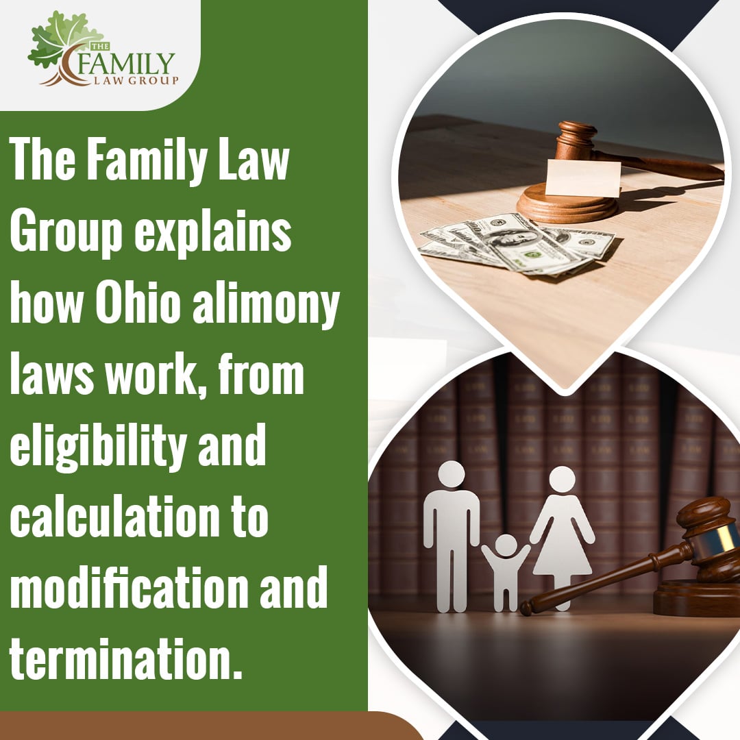 Ohio alimony laws explained including eligibility calculation modification and termination with gavel and money